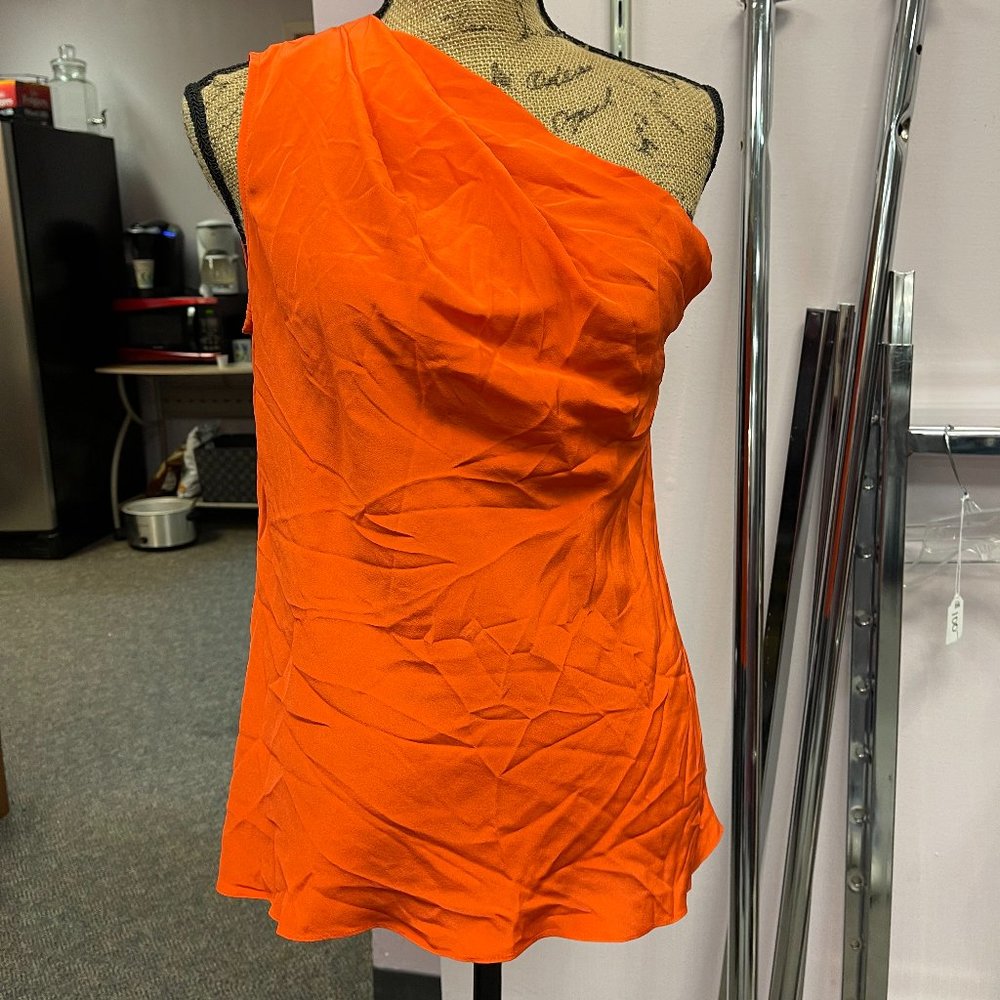 100% Silk One-Shoulder Tank Top